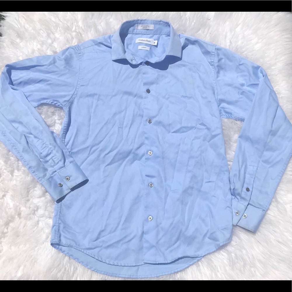 Calvin Klein Ling Sleeve Dress Shirt Sateen